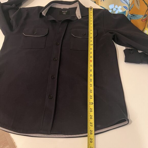 Bylt Premium Basics Coastal Overshirt Black Men's M Outdoors Preppy Utility - Picture 9 of 9